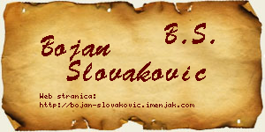 Bojan Slovaković vizit kartica